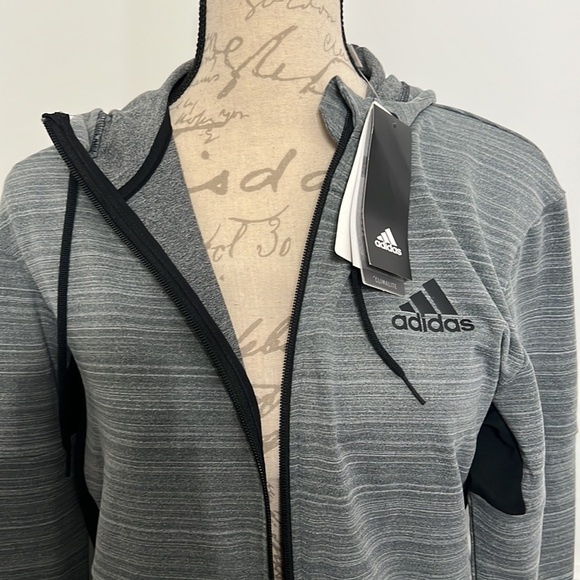 Adidas Zip Up Hoody Gray Small Unisex New with Tags - Picture 2 of 7